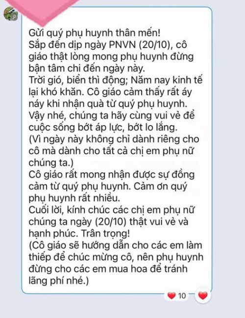 Tin nhắn của cô giáo chủ nhiệm ngày này khiến phụ huynh cả lớp mừng quá là mừng