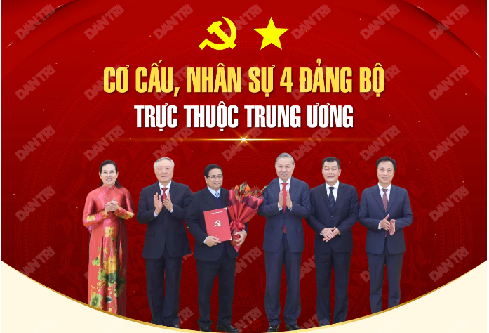 Cơ cấu, nhân sự 4 Đảng bộ trực thuộc Trung ương được Bộ Chính trị chỉ định