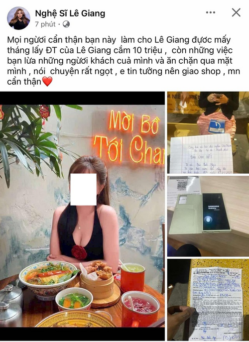 Nhân viên của Lê Giang trộm điện thoại của chủ đem đi cắm, lừa khách khi được giao trông quán