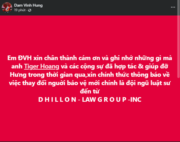 Đàm Vĩnh Hưng báo tin nóng vụ kiện tỷ phú người Mỹ, lại đổi luật sư