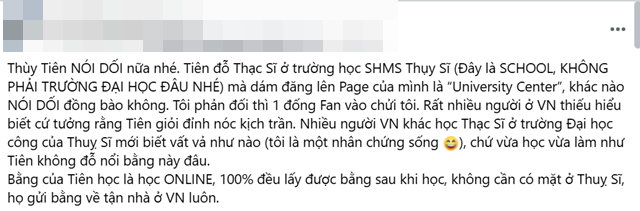 Thùy Tiên có nói dối? Thông tin tấm bằng thạc sĩ ‘có giá trị phông bạt’ của Thùy Tiên ở trường đại học Thụy Sỹ