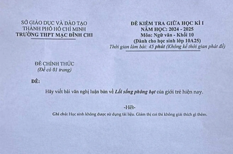 Tranh luận gay gắt về đề văn "lối sống phông bạt của giới trẻ"