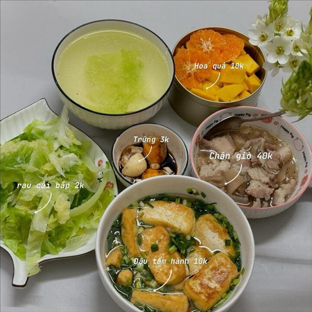 Đây là bữa cơm cho 4 người lớn ăn thoải mái cả tuần chỉ với 500 ngàn đồng