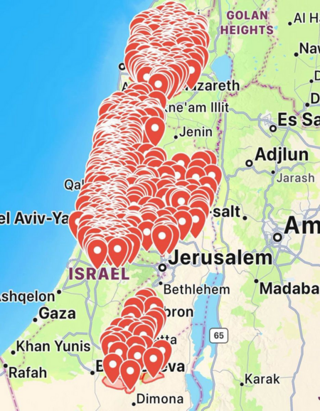 Một vụ phóng tên lửa Iran quy mô lớn nhắm vào các trung tâm đông dân cư khắp Israel
