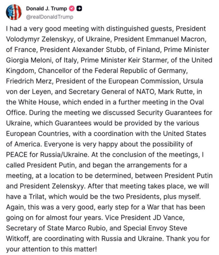 Tỏng thống Donald J Trump nói gì về cuộc đàm phán Ukraine?