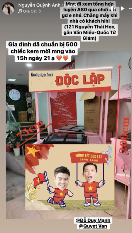 Vợ chồng Duy Mạnh trang hoàng nhà mặt phố để mời bà con đi xem tổng hợp luyện A80, tặng 500 chiếc kem!