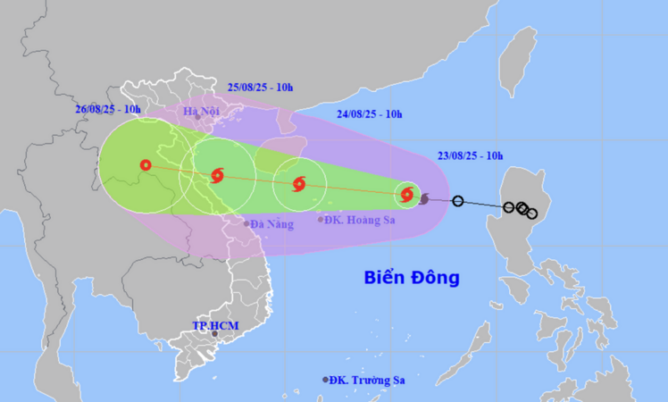 Bão số 5 mạnh lên cấp 8-9, giật cấp 11, dự báo càng vào gần đất liền càng mạnh