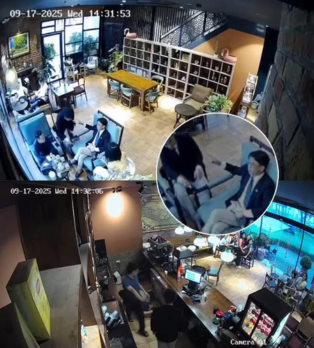 Khi xem phim tổng tài quá 180': 'Tổng tài' giơ tay ra hiệu cho người đi cùng "tương tác" nhân viên quán Cafe sau 3 lần bị nhắc không được hút thuốc 😬