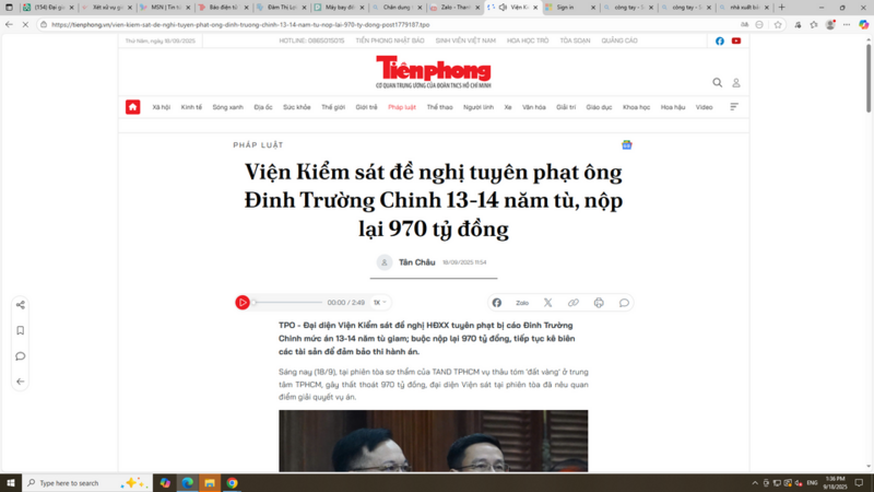 Đại gia Đinh Trường Chinh bị đề nghị 13-14 năm tù, nộp lại 970 tỷ đồng