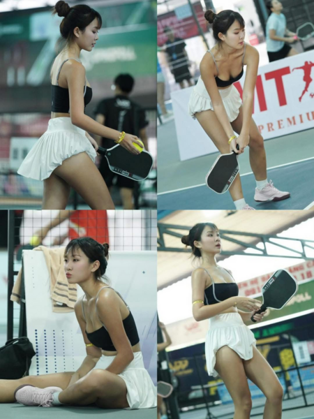 Cô gái gây tranh cãi vì trang phục khi chơi pickleball 🧐😱