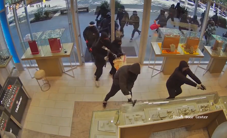 Video sốc cho thấy gần 25 người cướp bóc cửa hàng trang sức trị giá 1 triệu đô la ở California