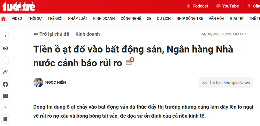 Tiền bơm ra thị trường đi vào đâu? Câu trả lời đây