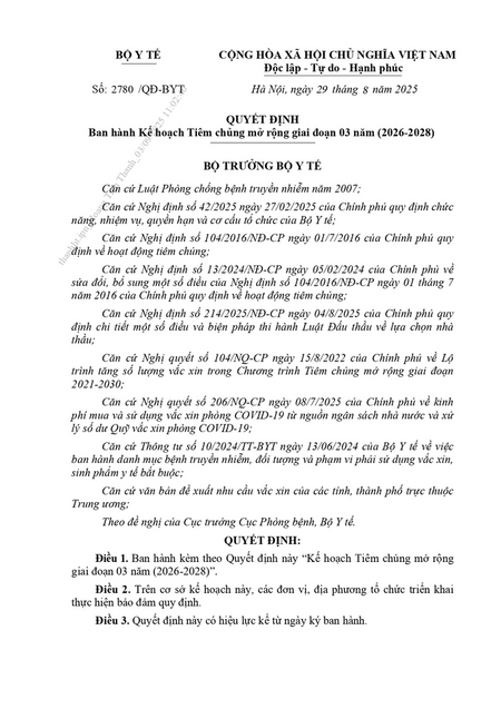 Tiêm vắc xin HPV miễn phí từ 2026: Thông tin chi tiết tại đây