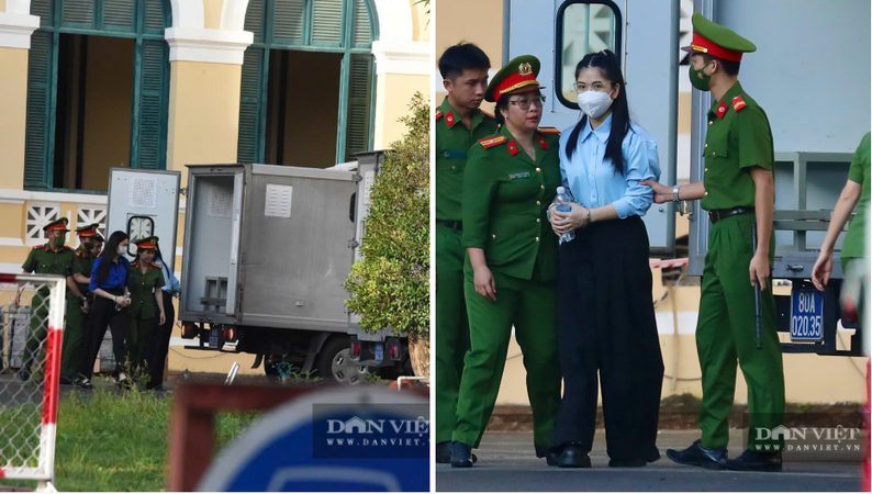 Hình ảnh hoa hậu Thùy Tiên, Hằng Du Mục, Quang Linh Vlogs xuất hiện trước phiên tòa sau nhiều tháng bị tạm giam