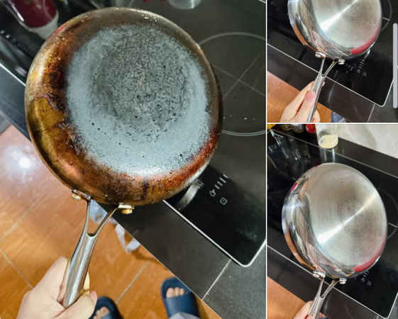 Mách chị em bí kíp shopee cọ đít xoong nồi sạch như mới