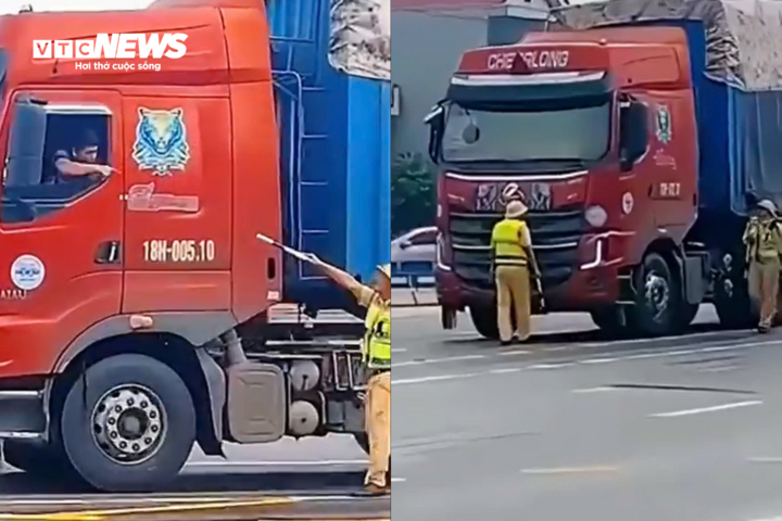 "Trẻ trâu" liều quá: Bị yêu cầu dừng xe, nam tài xế ‘ném’ chai nước vào CSGT
