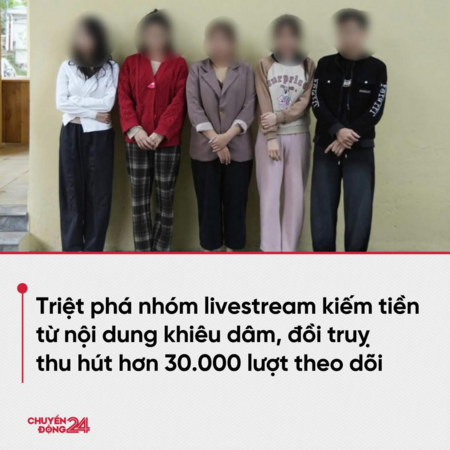 Bắt nhóm livestream, phát trực tiếp nội dung nhạy cảm được tổ chức theo ca, mỗi ca kéo dài khoảng 4 giờ