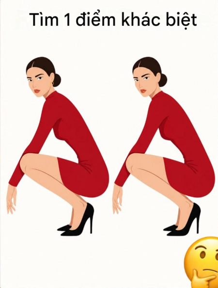 Tìm một điểm khác biệt giữa hai bức ảnh này trong vòng 30s.