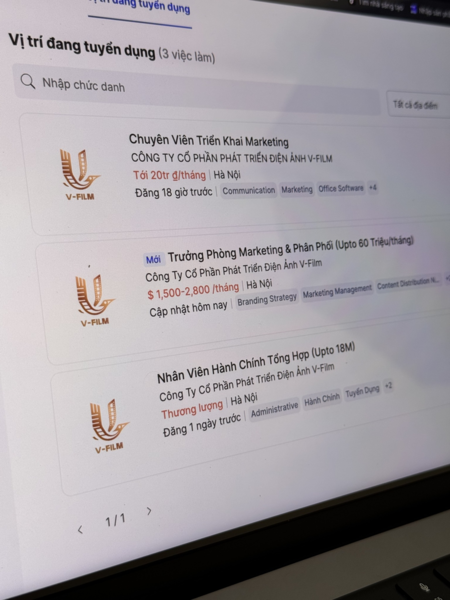 V-Film chính thức mở tuyển dụng, lương đến 70 triệu