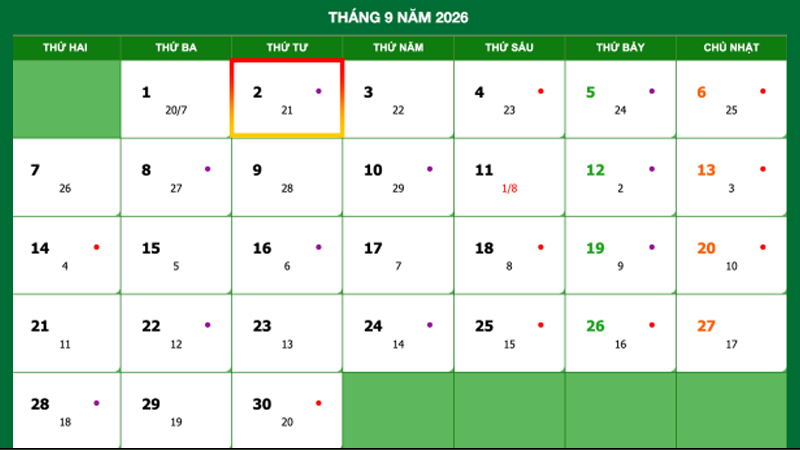Chính thức: Quốc khánh 2026 người lao động được nghỉ liên tục 5 ngày