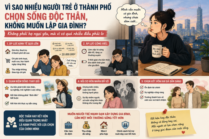 Vì sao ngày càng nhiều người trẻ ở thành phố không muốn kết hôn?