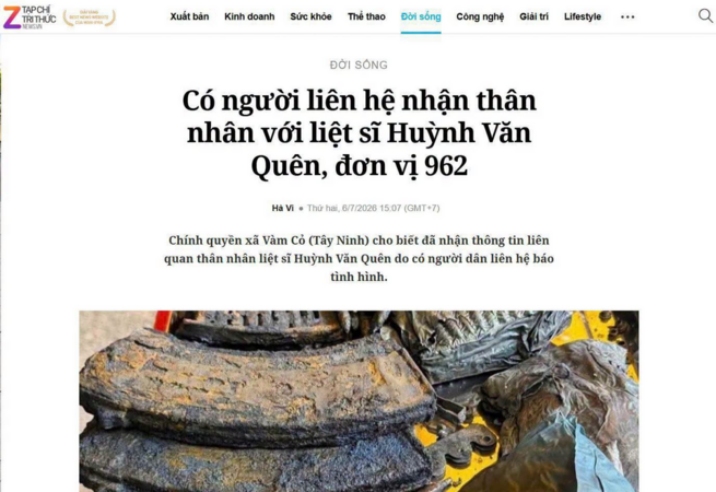 Em trai liệt sĩ Huỳnh Văn Quên được tìm thấy tại Công viên Lê Thị Riêng vừa qua đã liên hệ!
