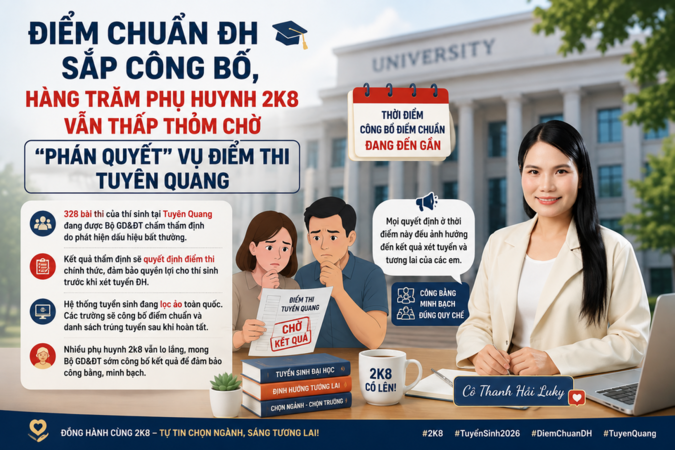 Điểm chuẩn ĐH sắp công bố, nhiều phụ huynh 2k8 vẫn thấp thỏm chờ "phán quyết" vụ điểm thi Tuyên Quang