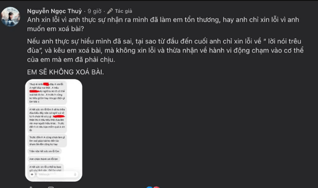 Nữ diễn viên giờ vàng VTV tố chuyện bị đàn anh "có tiếng trong nghề" động chạm cơ thể