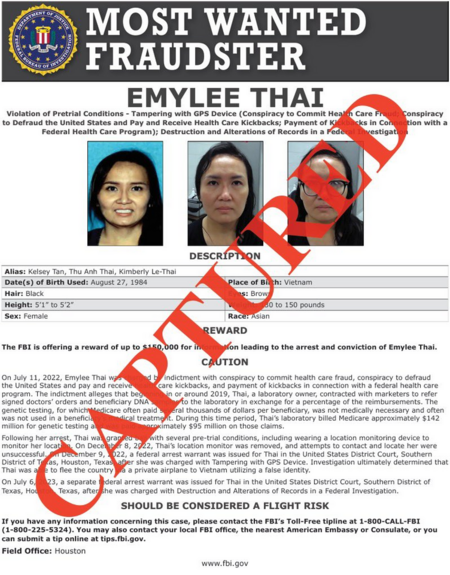 FBI thông báo nữ nghi phạm bị FBI truy nã gắt gao nhất bị bắt tại Việt Nam