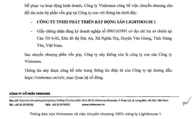 Vì sao Vinhomes thoái toàn bộ vốn khỏi công ty con ở Hưng Yên, thành lập chưa được nửa năm?