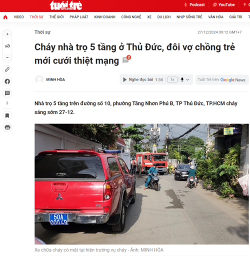 Trong buổi sáng nay 2 vụ cháy lớn ở Sài gòn và Hà nội, 2 bạn trẻ không qua khỏi