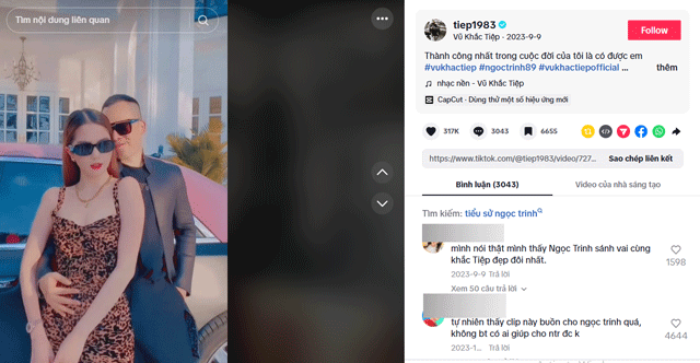Netizen xôn xao về video Vũ Khắc Tiệp nói về Ngọc Trinh: ‘Thành công trong đời tôi là có được em’